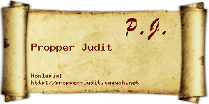Propper Judit névjegykártya